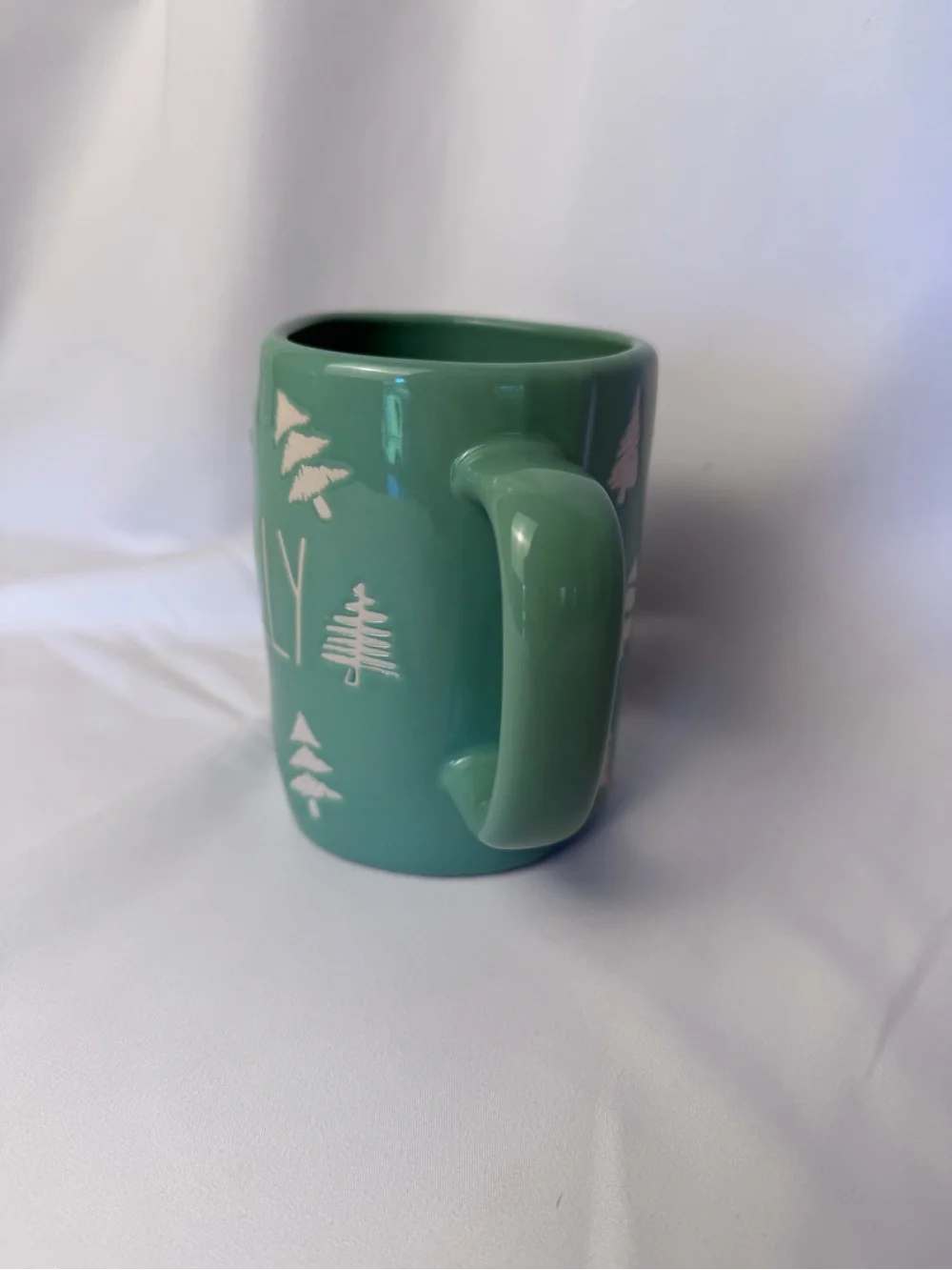 Rae Dunn Rare “Jolly” Green Christmas Tree Holiday Ceramic Mug